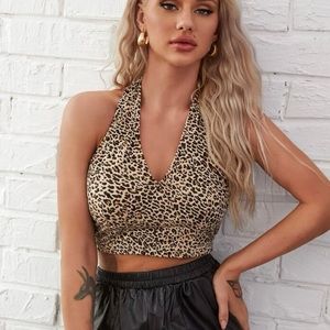 Leopard print crop top